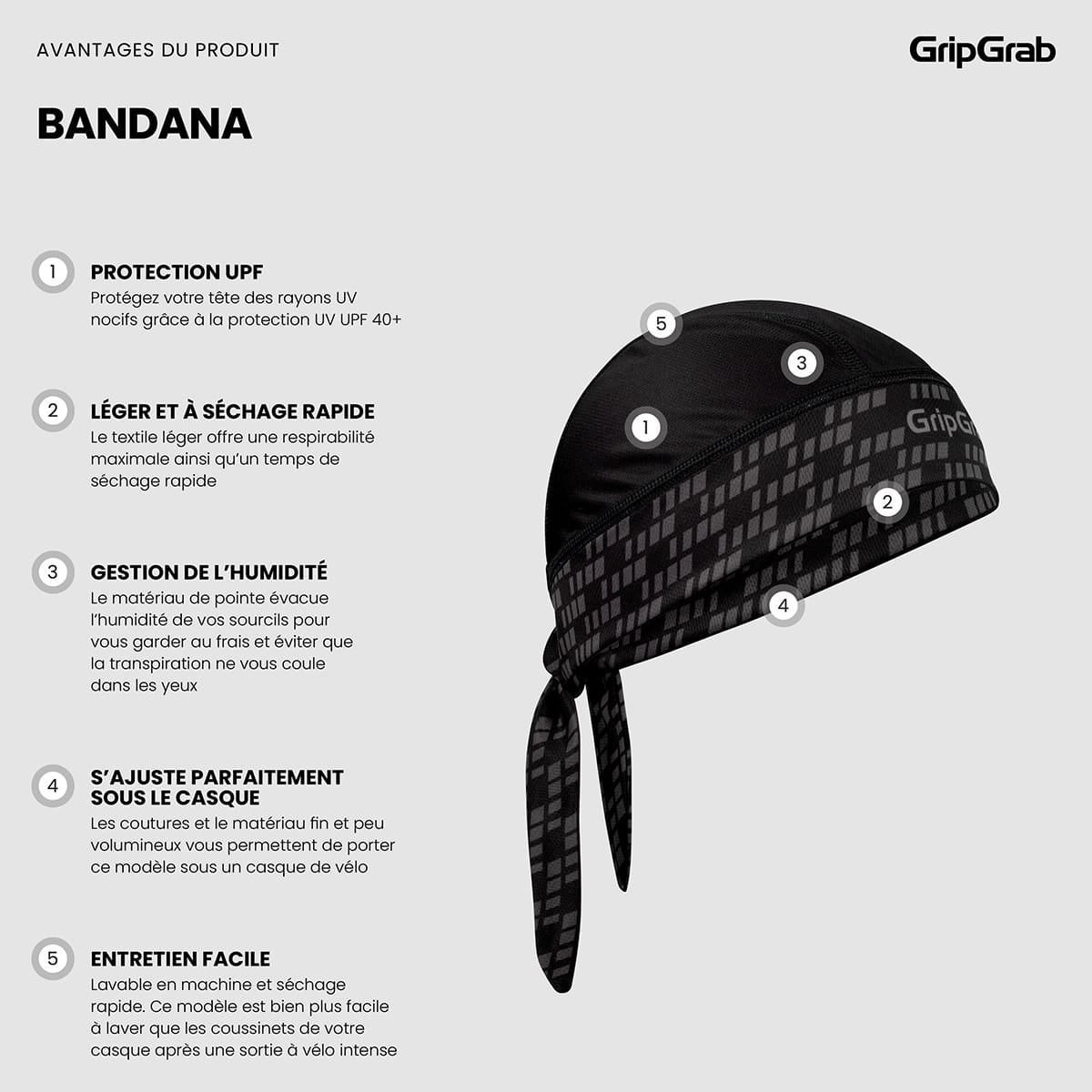 Bandana GRIPGRAB Nera