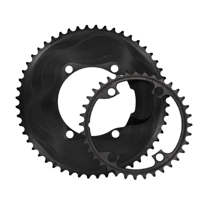 Coppia di Corone 12V ALUGEAR AERO 110 BCD per Shimano Nero