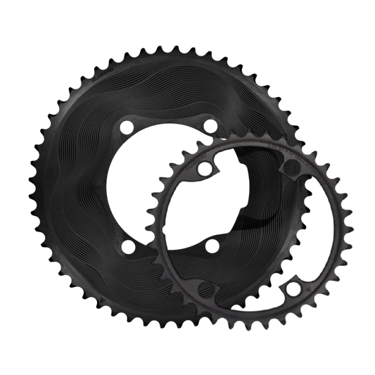 Coppia di Corone 12V ALUGEAR AERO 110 BCD per Shimano Nero