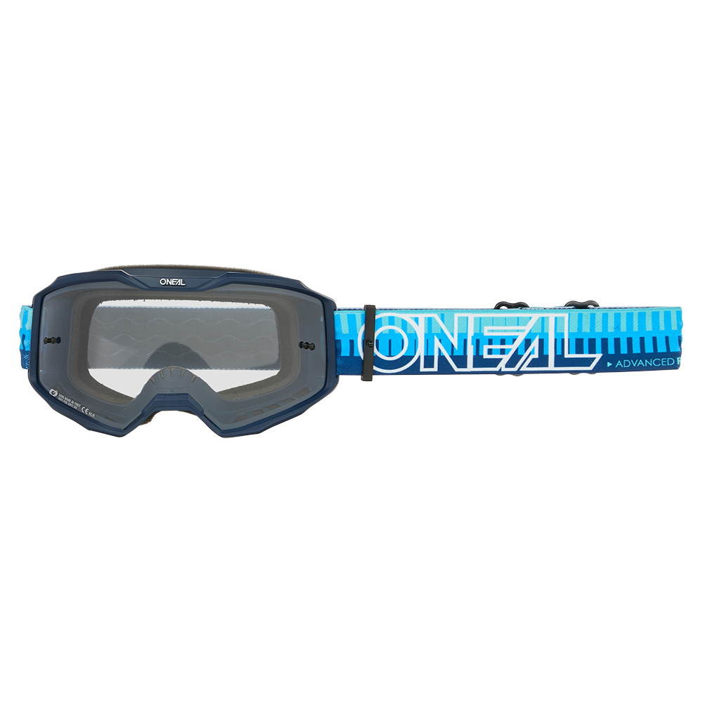 O'NEAL B-10 Maschera a strisce blu con schermo trasparente