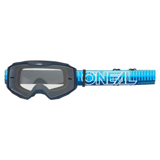 O'NEAL B-10 Maschera a strisce blu con schermo trasparente
