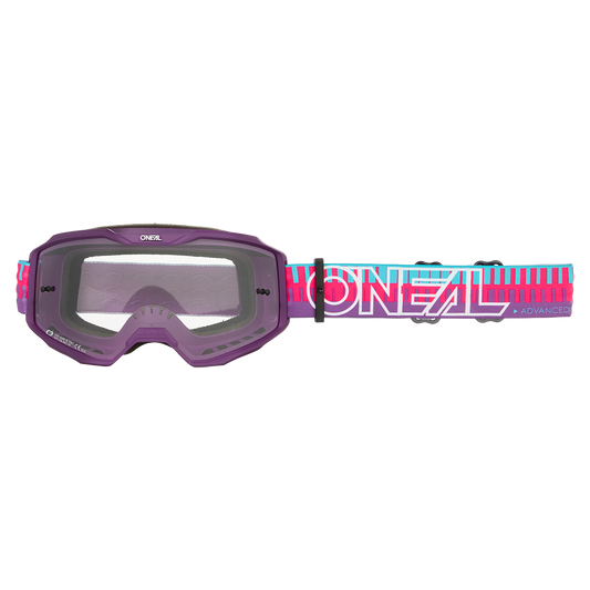 O'NEAL B-10 Maschera a strisce rosa/viola con schermo trasparente