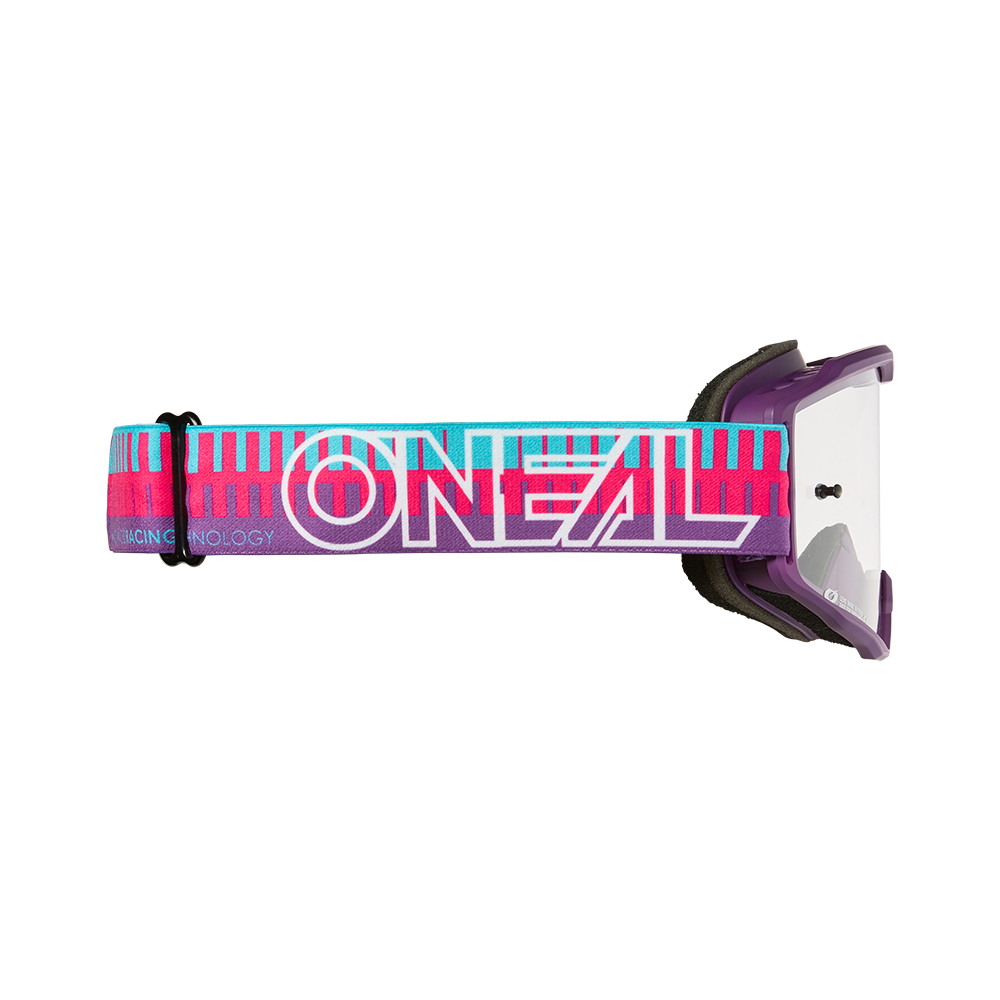 O'NEAL B-10 Maschera a strisce rosa/viola con schermo trasparente