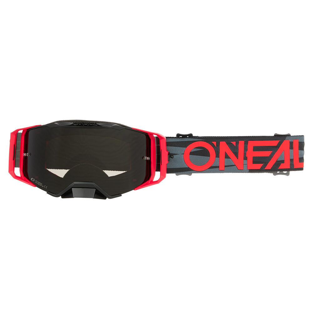 O'NEAL B-33 Maschera ICTUS Nero/Rosso Schermo grigio