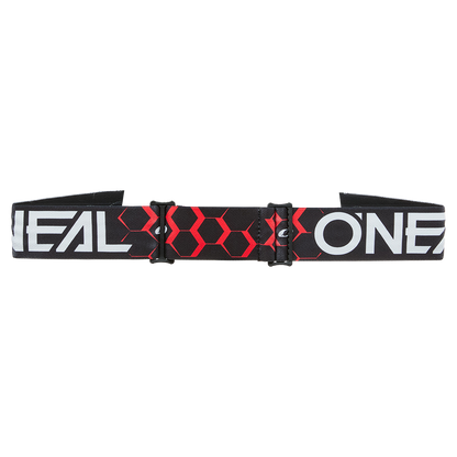 Maschera O'NEAL B-33 HEXA Nero/Rosso Schermo Radium Rosso