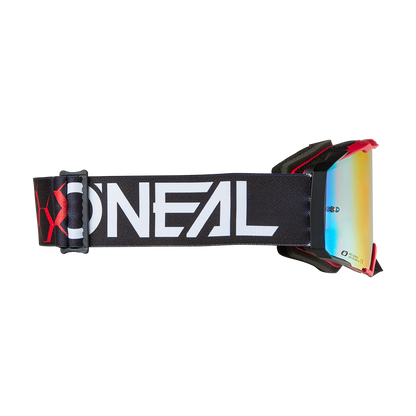Maschera O'NEAL B-33 HEXA Nero/Rosso Schermo Radium Rosso