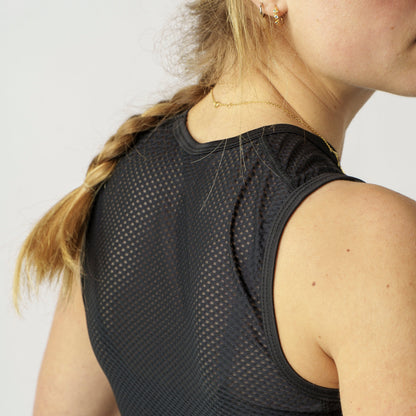 Intimo smanicato da donna GRIPGRAB IN RETE ULTRALEGGERA nero