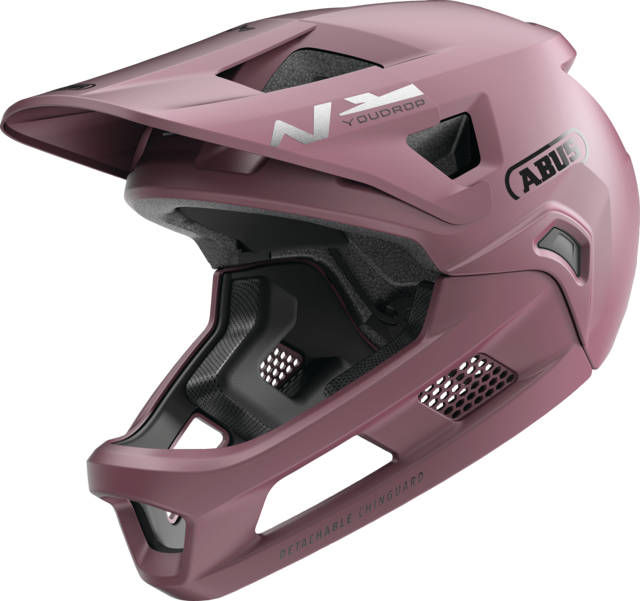 Casco MTB ABUS YOUDROP FF Junior Blush Rosso
