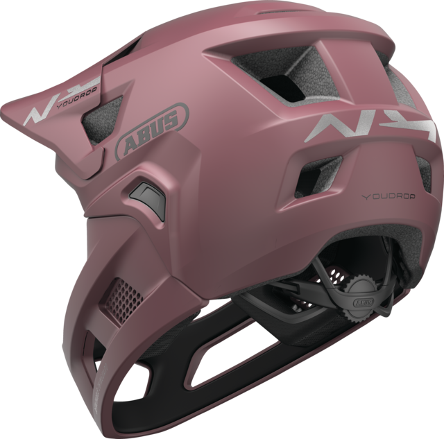 Casco MTB ABUS YOUDROP FF Junior Blush Rosso
