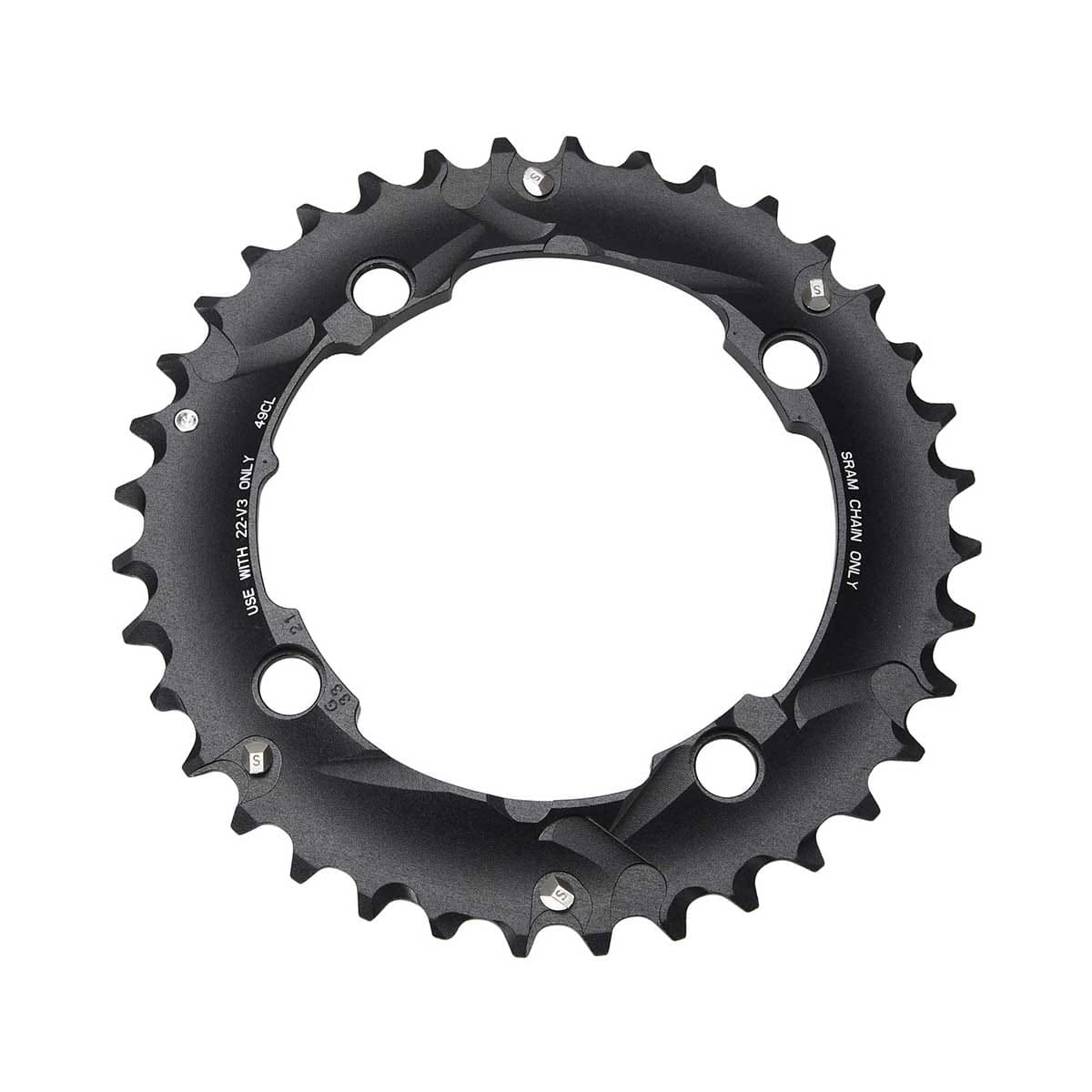 Plateau Extérieur SRAM MTB 104BCD 10V 4 Trous 104mm Long Pin