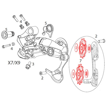 Pattini del Deragliatore Posteriore SRAM X9/X/GX Type 2 2x10V (x2)