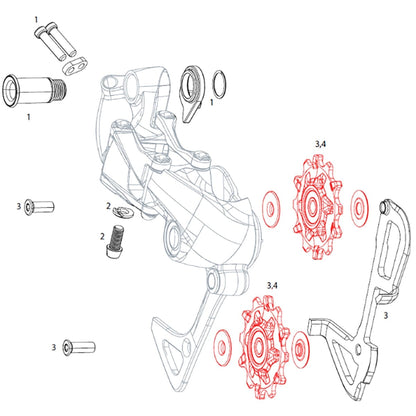 Pattini Deragliatore Posteriore 11V SRAM X01/X01DH/X1/CX1 X-SYNC (x2)