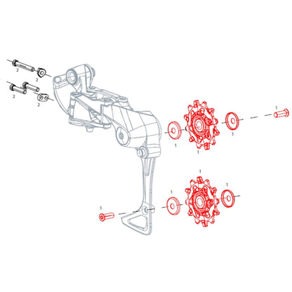 Rulli Deragliatore Posteriore 11V SRAM APEX 1 / NX (x2)