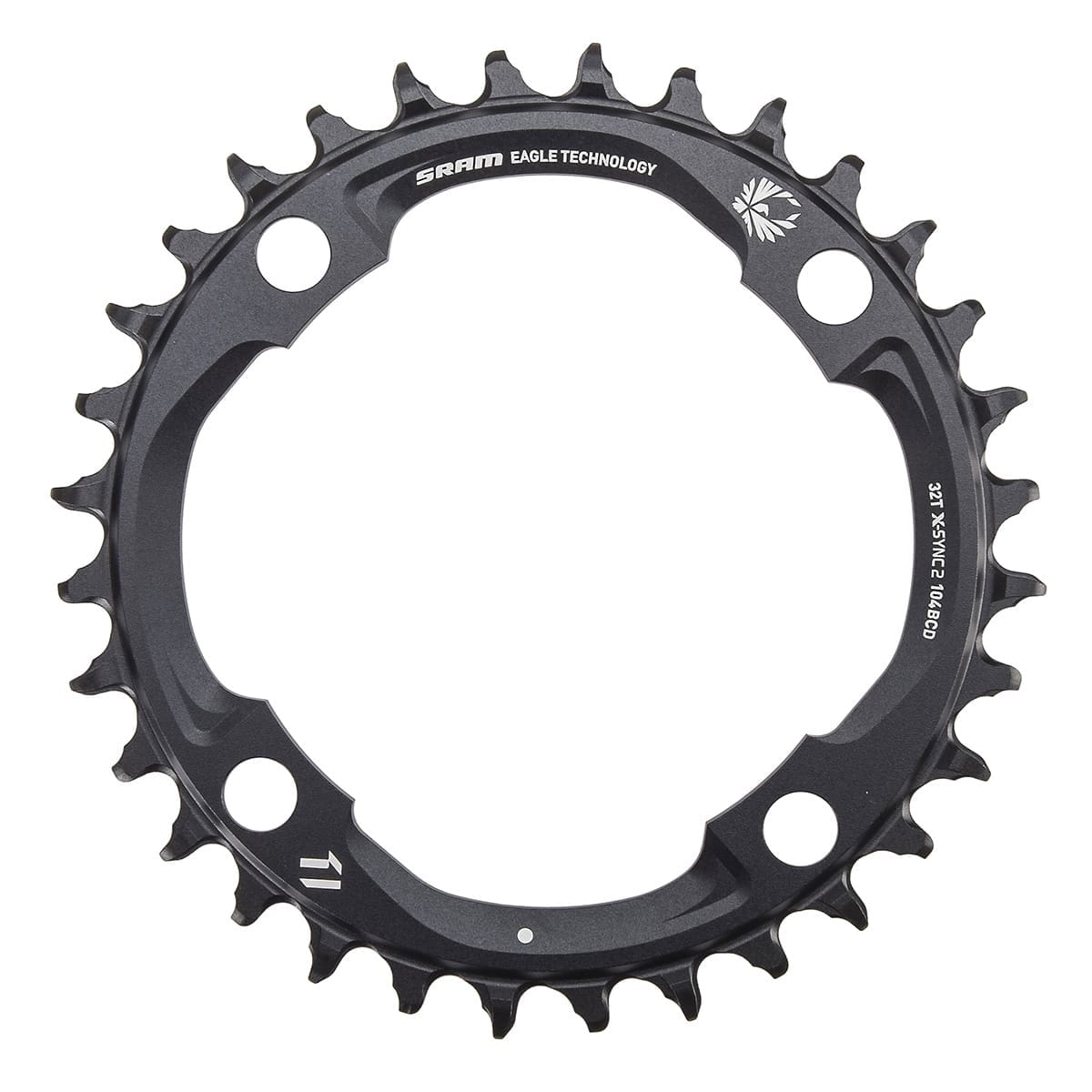 Plateau Mono SRAM X-SYNC2 EAGLE 12V 4 Trous 104mm Noir