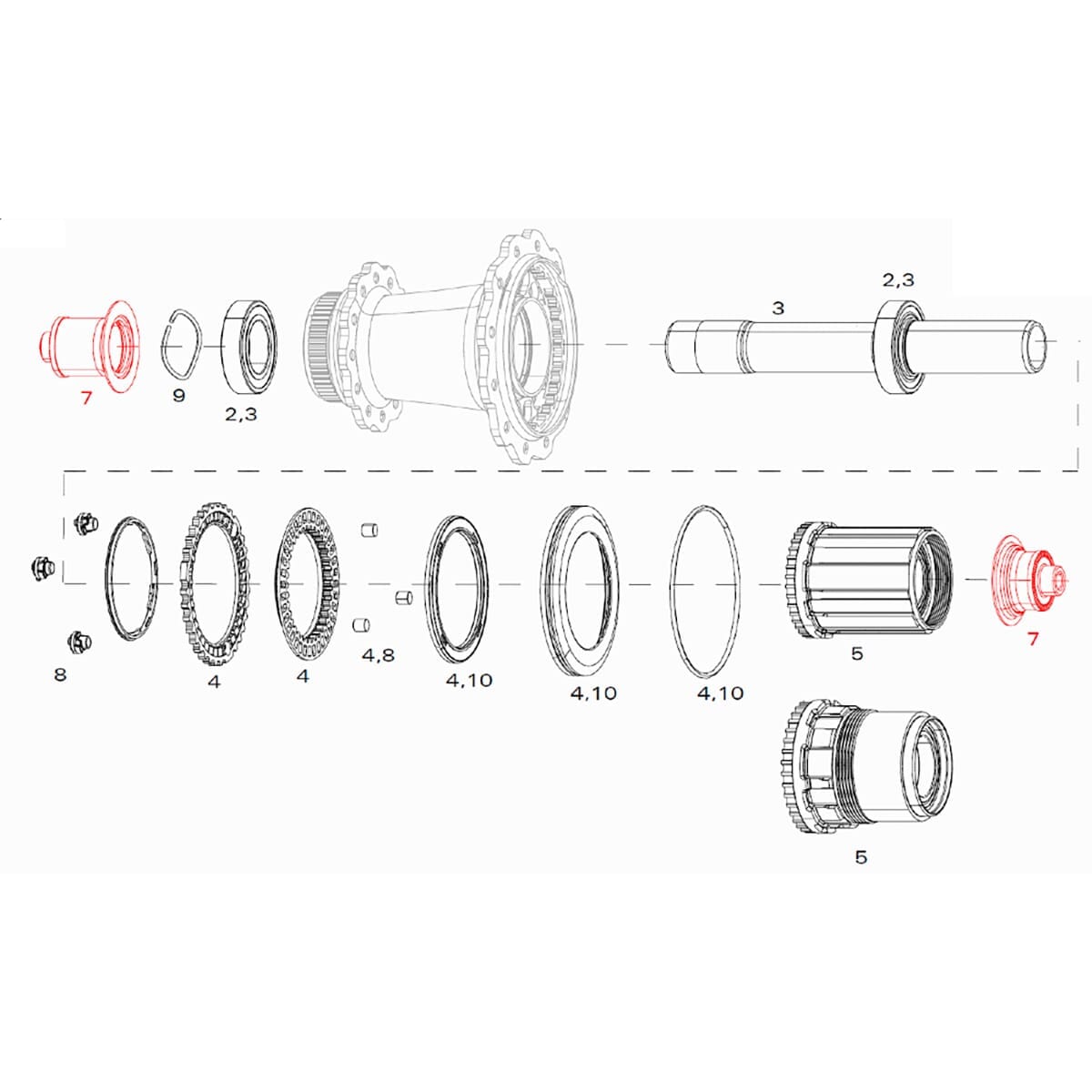 Adaptateurs pour Roue Arrière ZIPP COGNITION Disc Center Lock Quick Release XDR  #11.2018.048.030