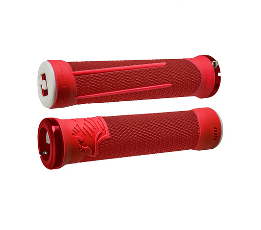 Manopole ODI AARON GWIN Lock-On 135 mm Rosse