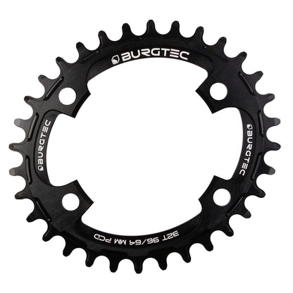 Piatto Mono BURGTEC THICK THIN OVAL 10/11/12V Narrow Wide 4 Fori 64/96 mm Nero
