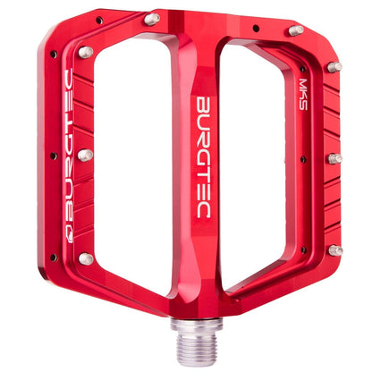 Pedali BURGTEC PENTHOUSE FLAT MK5 Asse Acciaio Rosso