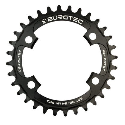 Piatto Singolo BURGTEC THICK THIN 9/10/11/12V Narrow Wide 4 Fori 64/96 mm Nero