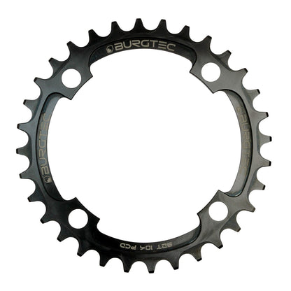 Piatto Singolo BURGTEC THICK THIN 9/10/11/12V Narrow Wide 4 Fori 104 mm Nero