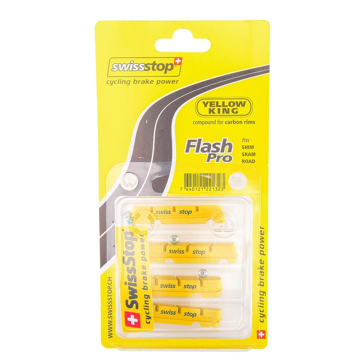 Kit 4 Patins SWISS STOP FLASH Jaune Carbone