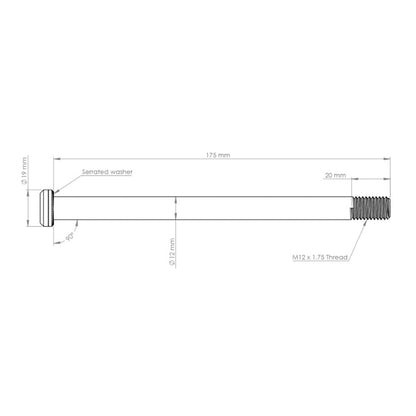 Asse Ruota Posteriore BURGTEC 12x1,75 mm 174 mm Nero