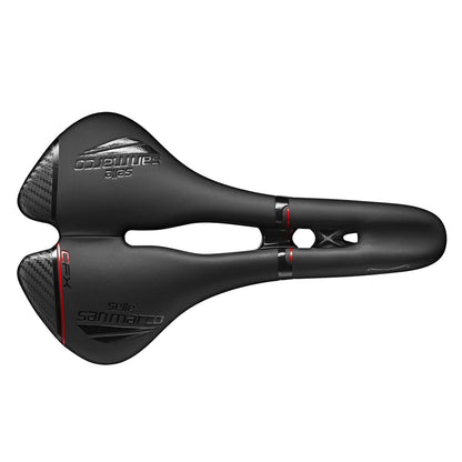 Sella SELLE SAN MARCO ASPIDE CARBON FX OPEN FIT WIDE Rotaie Carbonio Nero