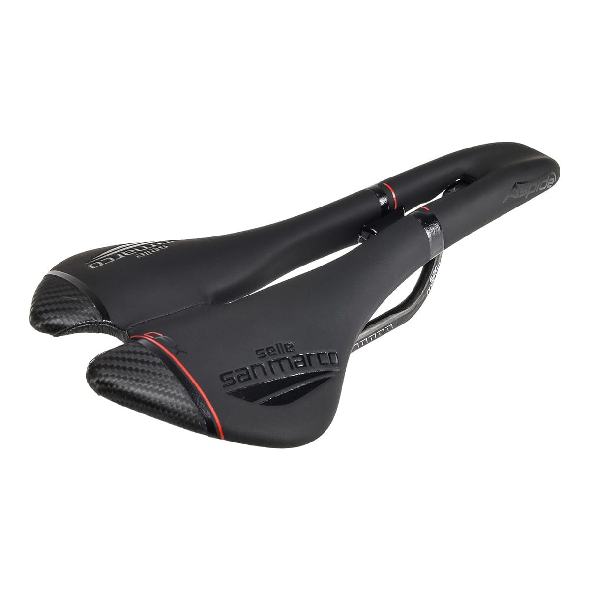 Selle SELLE SAN MARCO ASPIDE CARBON FX OPEN FIT WIDE Rails Carbone Noir