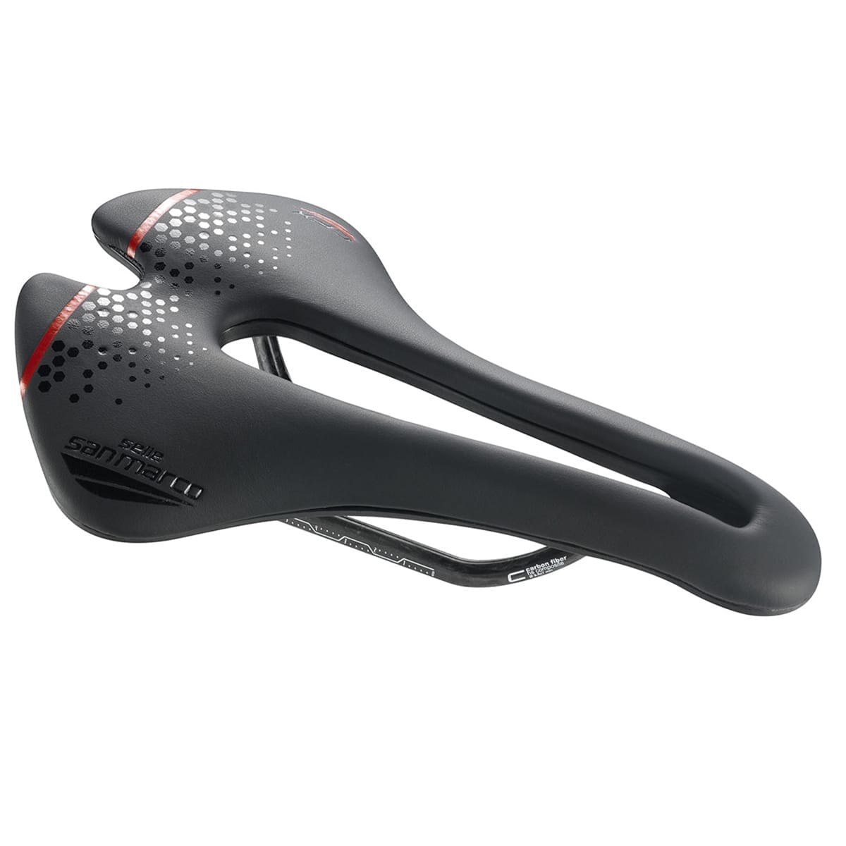 Selle SELLE SAN MARCO ASPIDE SHORT OPEN-FIT CARBON FX WIDE Rails Carbone