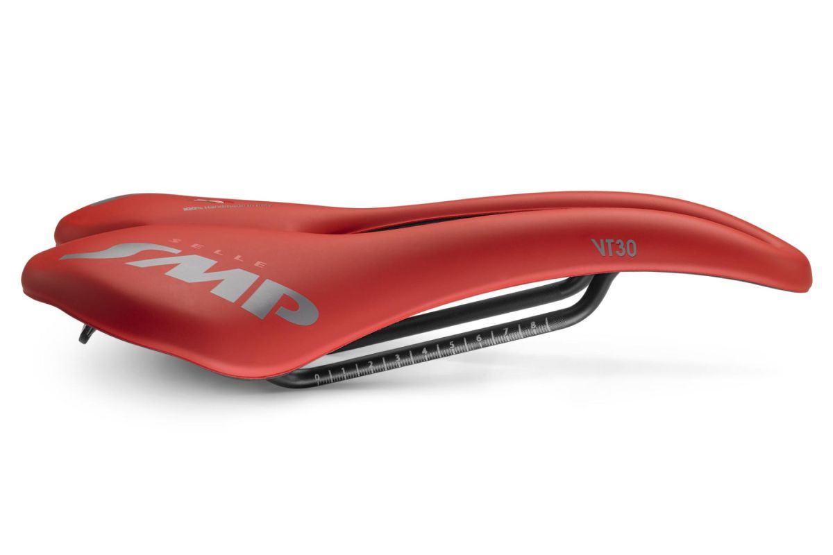 Sella SMP VT30 Larghezza 155 mm Binari in acciaio rosso