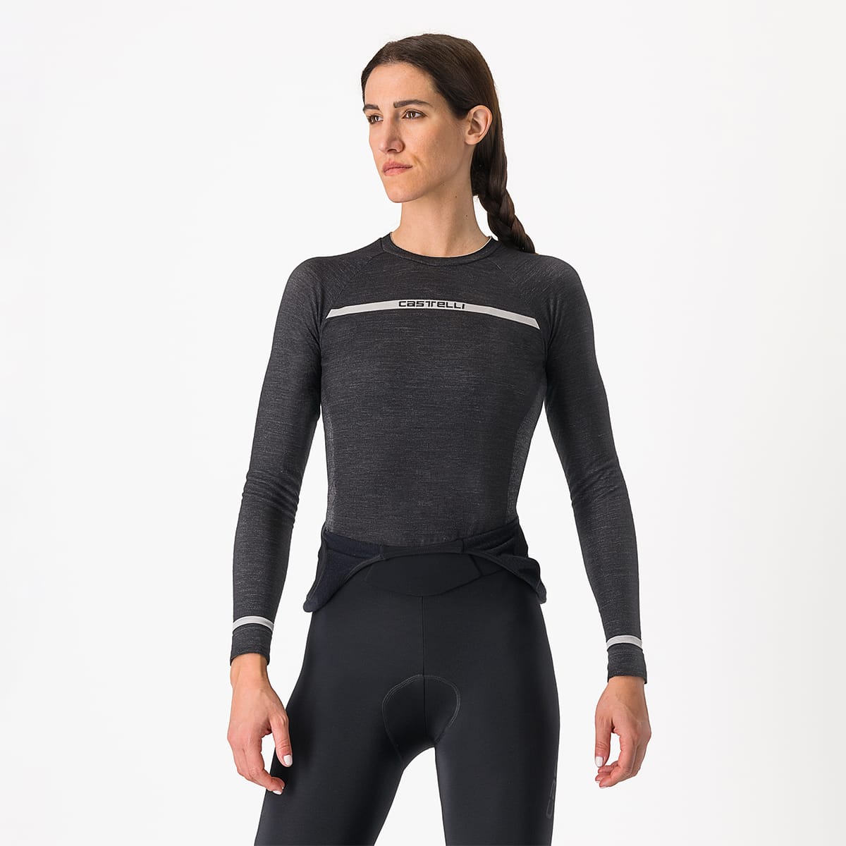 CASTELLI MERINO SEAMLESS Intimo donna a maniche lunghe Nero