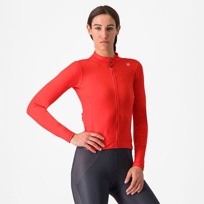 Maglia CASTELLI ESPRESSO THERMAL Donna Maniche Lunghe Hibiscus