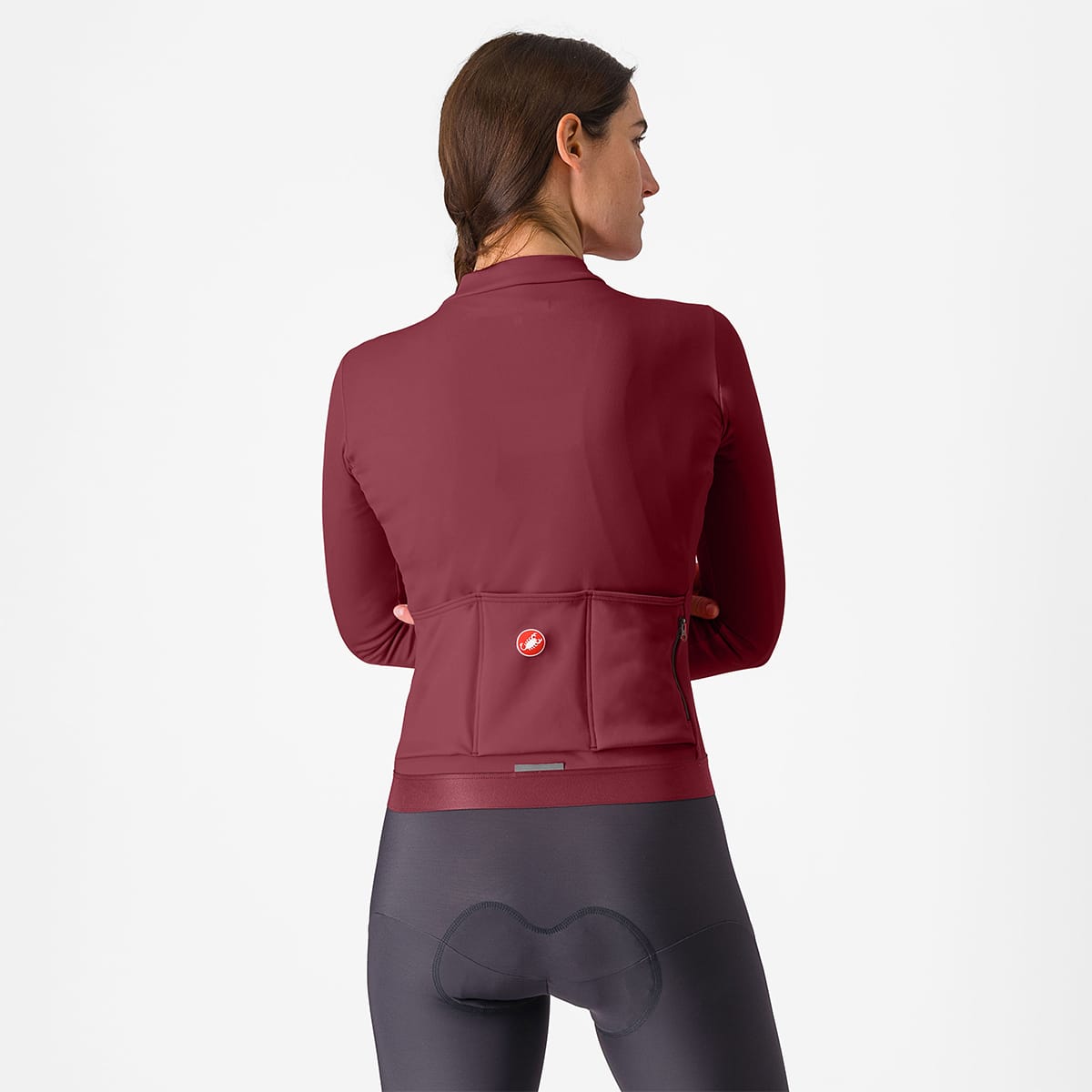 Maglia a maniche lunghe CASTELLI ESPRESSO THERMAL Donna Bordeaux