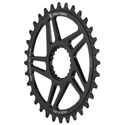 Piatto Mono WOLF TOOTH BOOST 12V Shimano Direct Mount Offset 3mm Nero