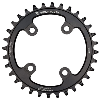Piatto WOLF TOOTH 76 BCD 10/11/12V Sram XX1/Specialized STOUT 4 Fori 76mm Nero