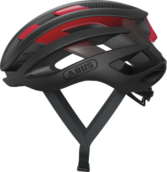 ABUS AIRBREAKER Casco da strada nero/rosso
