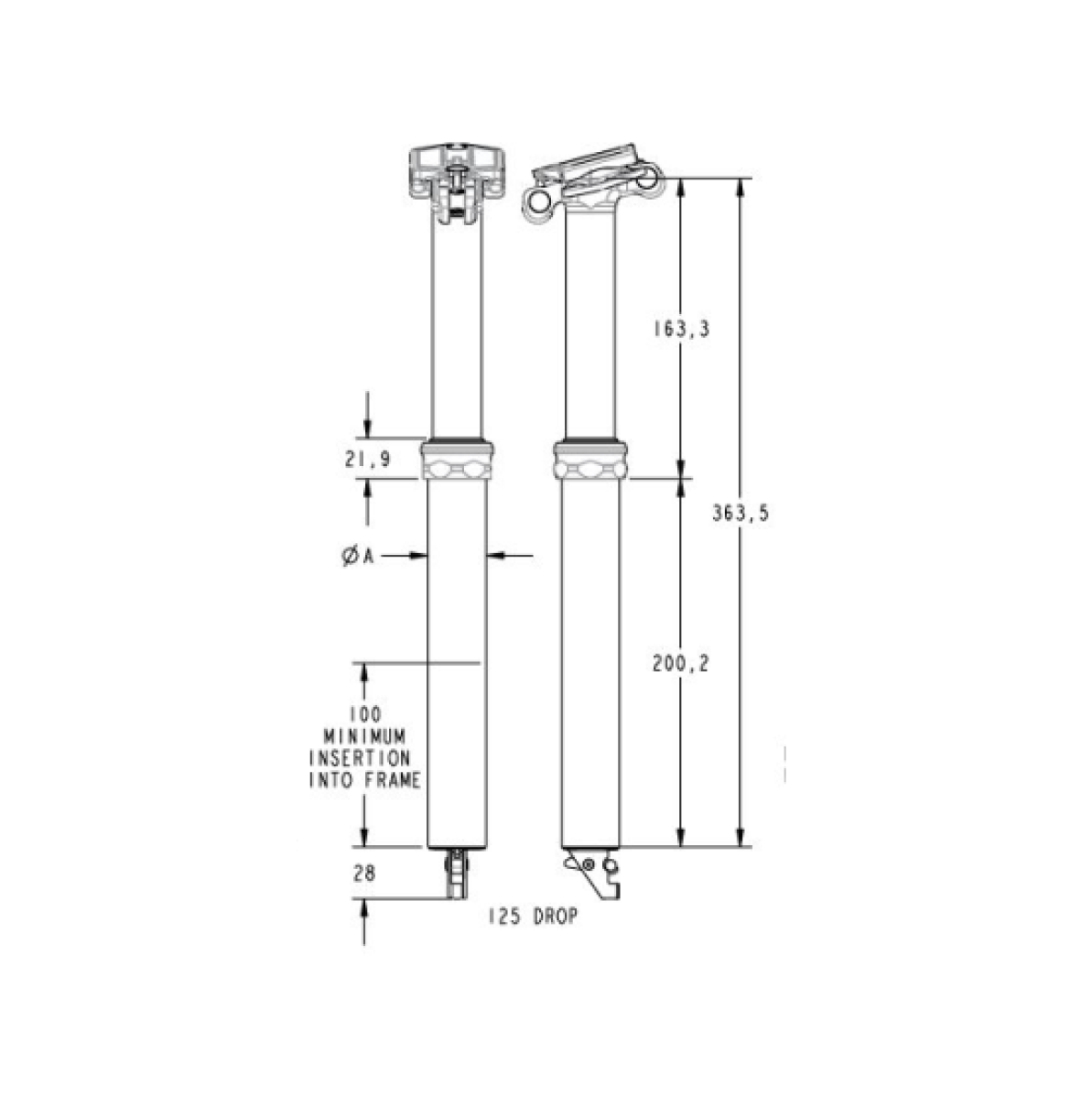 Reggisella telescopico FOX RACING SHOX TRANSFER FACTORY da 125 mm