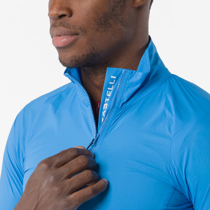 Giacca CASTELLI Transition Air blu – dettaglio del collo e della zip