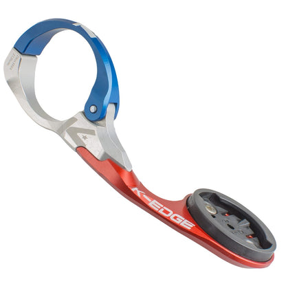 Supporto manubrio K-EDGE RACE per GPS GARMIN EDGE Blu/Rosso/Grigio
