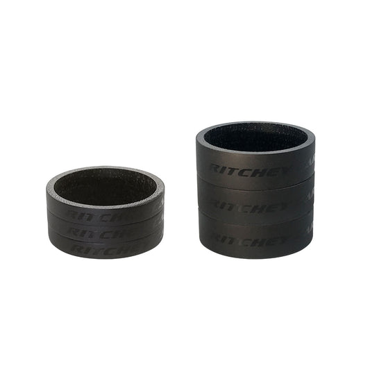 Set di distanziali per serie sterzo RITCHEY WCS CARBON 1"1/8 in carbonio UD opaco, 3 x 5 mm + 3 x 10 mm