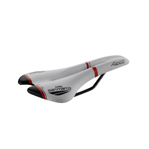 Sella SAN MARCO ASPIDE RACING OPEN FIT NARROW Rails Xsilite Bianco/Nero/Rosso