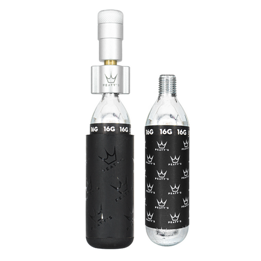 Percussore CO2 PEATY'S HOLESHOT GRAVEL + 2 cartucce filettate CO2 argento da 16 g