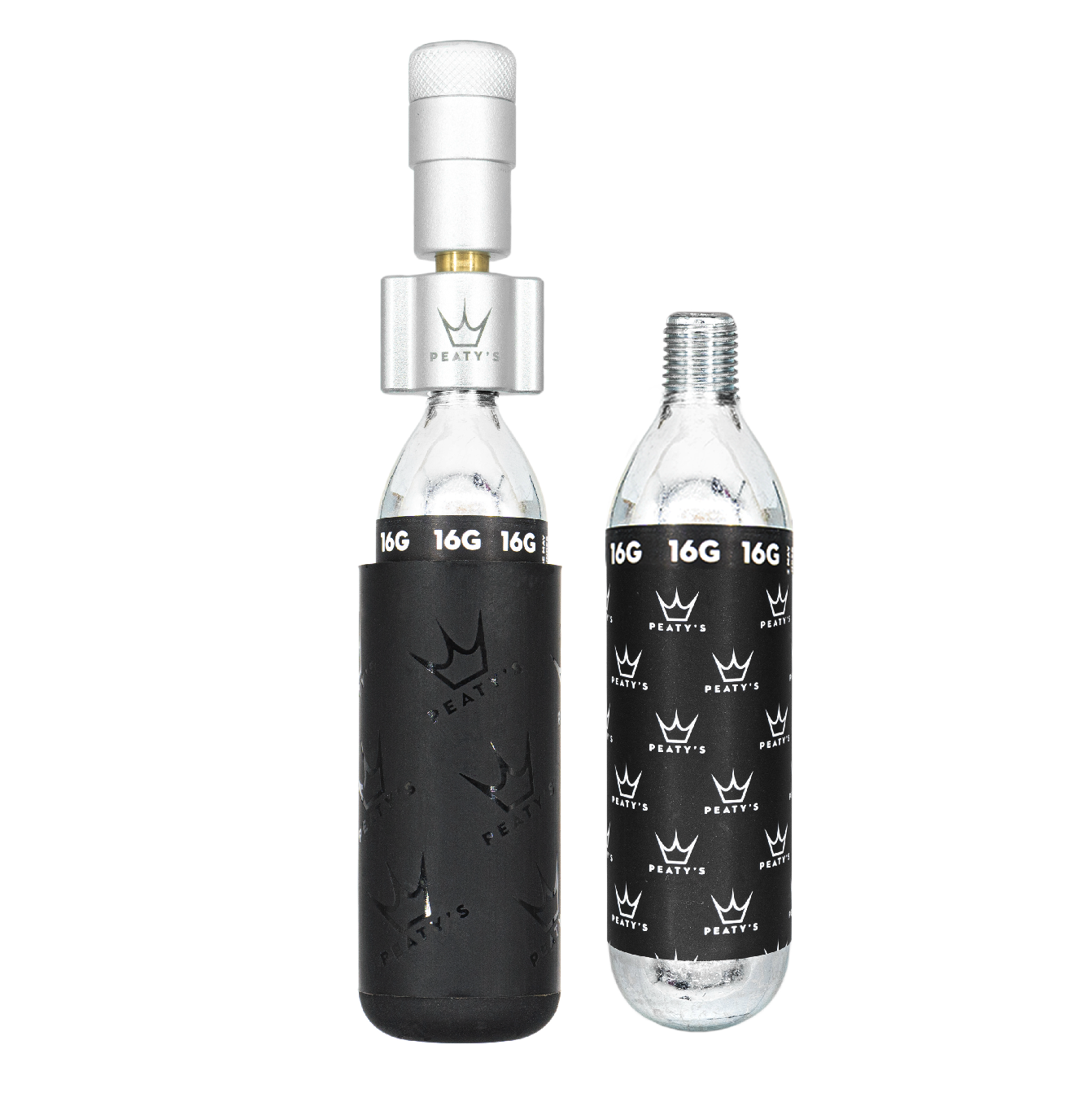 Percussore CO2 PEATY'S HOLESHOT GRAVEL + 2 cartucce filettate CO2 argento da 16 g
