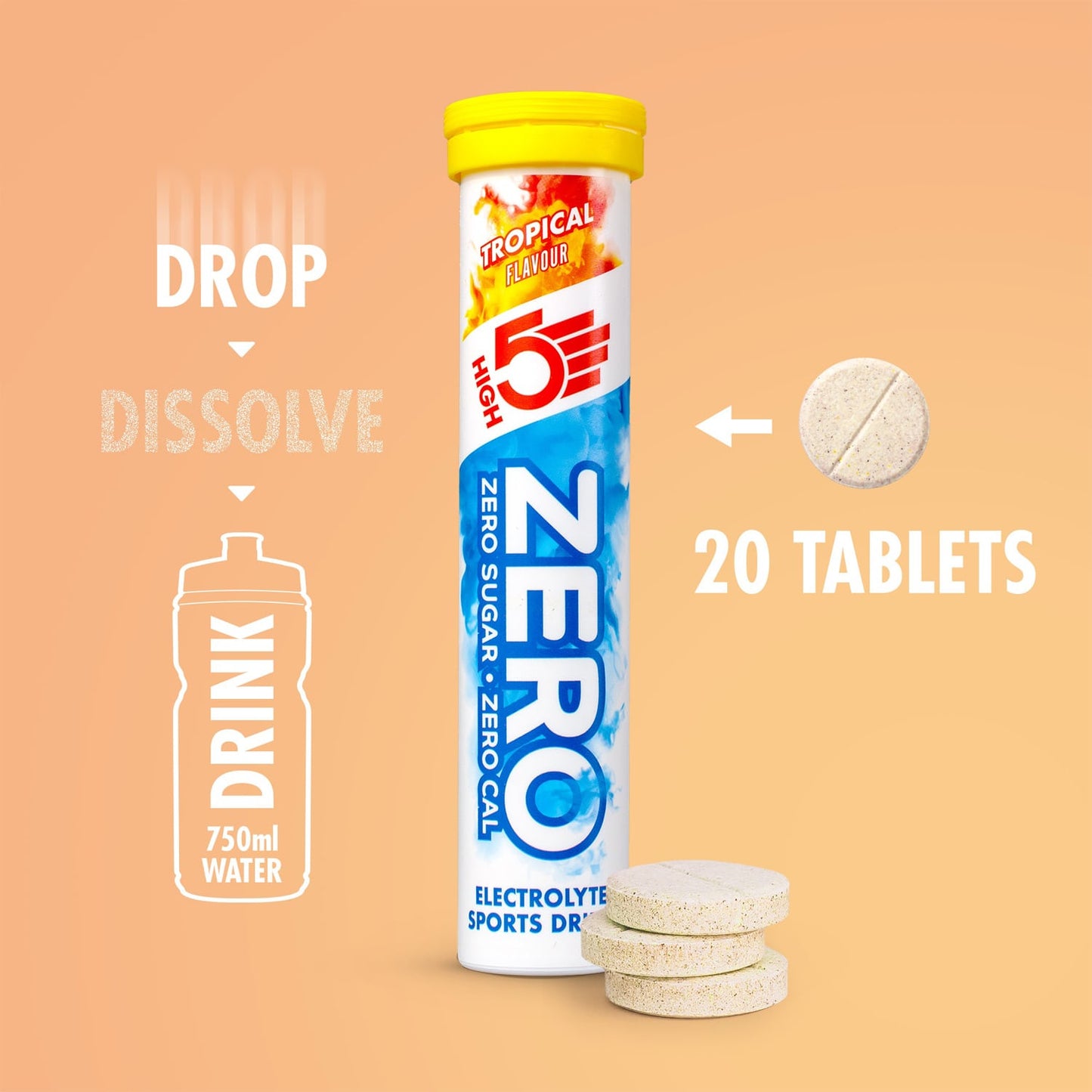 Compresse elettrolitiche per l'idratazione High5 ZERO (x20) Tropical