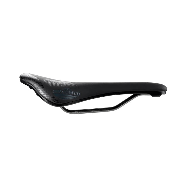 Sella SAN MARCO SHORTFIT 2.0 SHIELD SUPERCOMFORT OPEN-FIT RACING L3 larghezza 155 mm, rail in acciaio Xsilite, nera