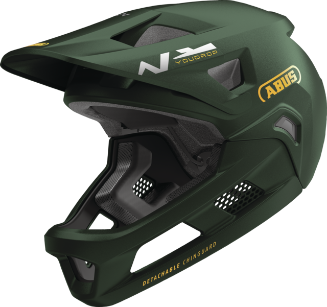 Casco da MTB ABUS YOUDROP FF Junior Moss Verde