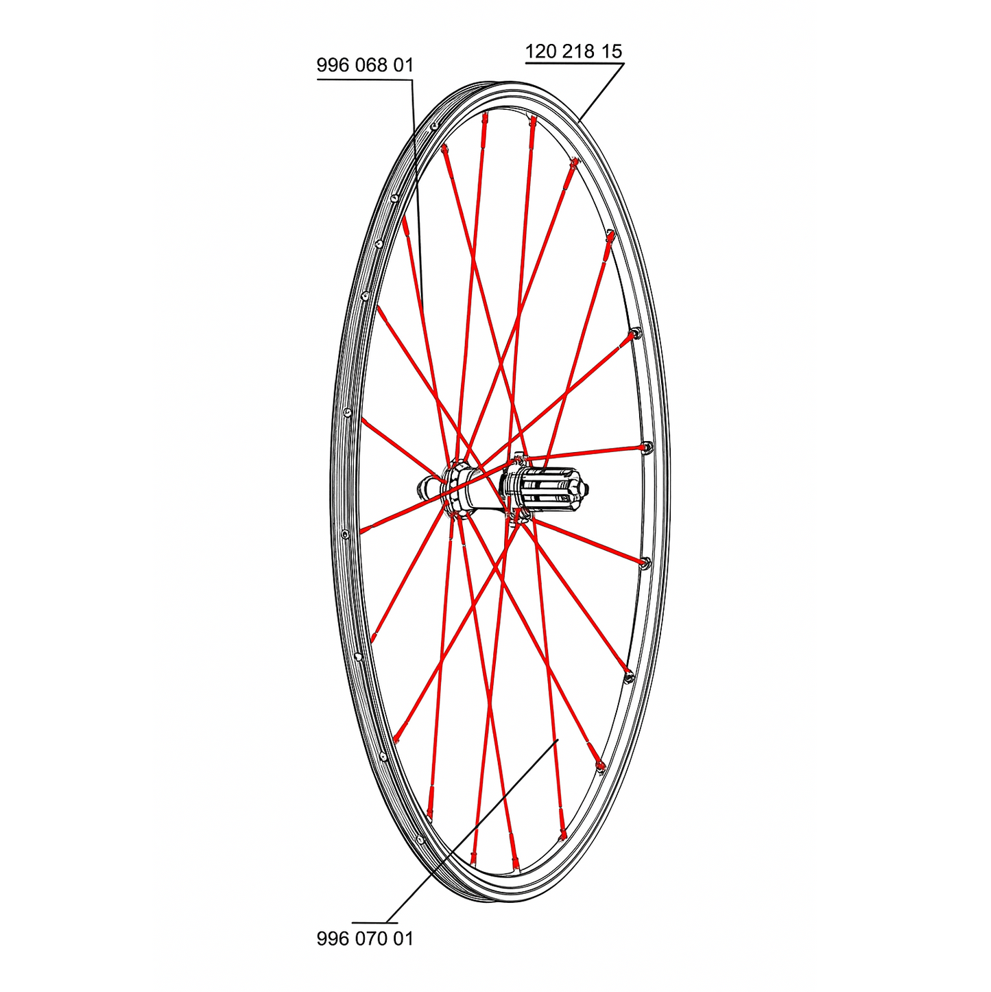 KIT DI 10 RAGGI POSTERIORI MAVIC CROSSRIDE UB 08 NERO 276MM