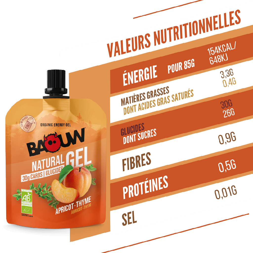 Gel energetico BAOUW BIOLOGICO all'albicocca e al timo (85g)
