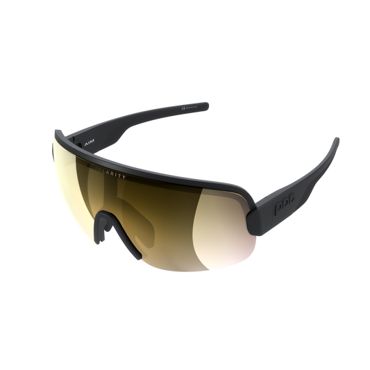 POC AIM Occhiali Black Clarity Road Lente parzialmente soleggiata oro