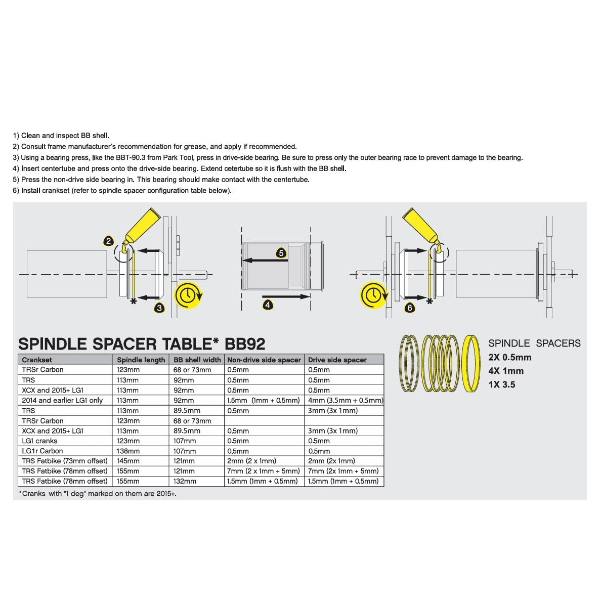 Guarnitura E-THIRTEEN BB92 asse 24 mm Press-Fit